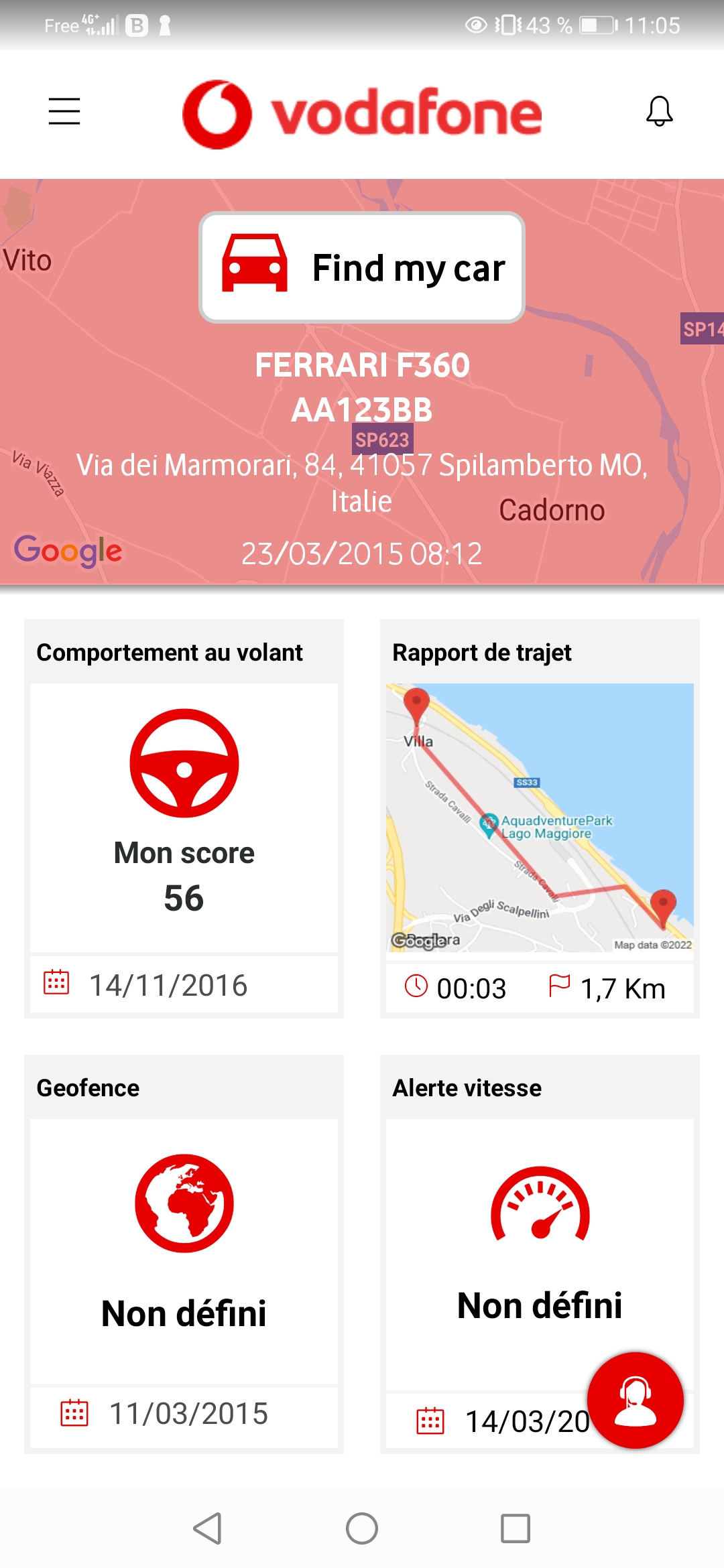 Alarme Anti Intrusion Avec Module Anti Soulevement Sur Radiocommande  Dorigine Vodafone Lin - Accessoire compatible 24 Peugeot